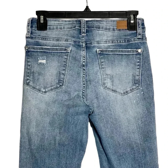 Judy Blue Relaxed Fit Distressed Jeans Mid Rise Med Blue Wash Denim Women Sz 28 - Picture 4 of 10